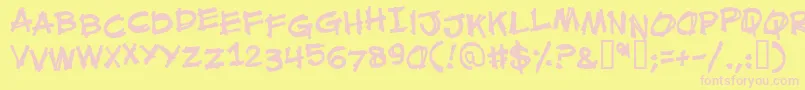 Mouthbrebb Font – Pink Fonts on Yellow Background