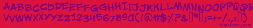 Mouthbrebb Font – Purple Fonts on Red Background