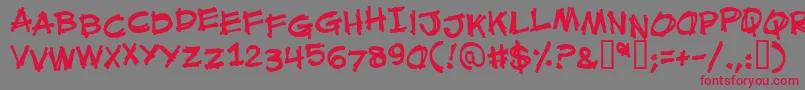 フォントMouthbrebb – 赤い文字の灰色の背景
