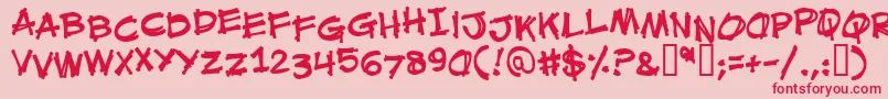 Mouthbrebb Font – Red Fonts on Pink Background