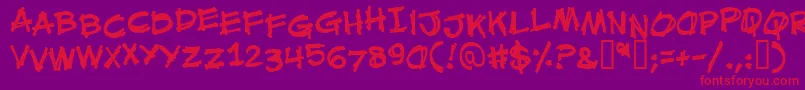Mouthbrebb Font – Red Fonts on Purple Background