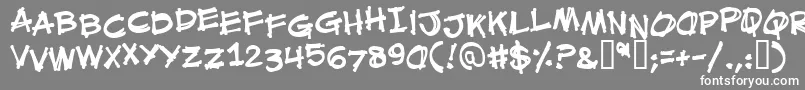 フォントMouthbrebb – 灰色の背景に白い文字