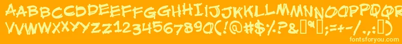Mouthbrebb Font – Yellow Fonts on Orange Background