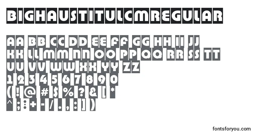 Шрифт BighaustitulcmRegular – алфавит, цифры, специальные символы