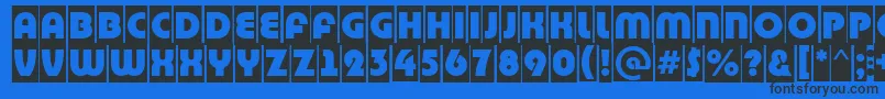 BighaustitulcmRegular Font – Black Fonts on Blue Background