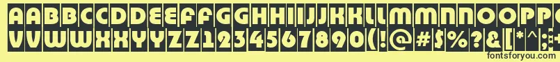 BighaustitulcmRegular Font – Black Fonts on Yellow Background