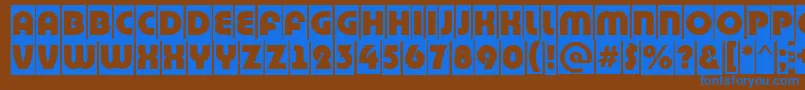 BighaustitulcmRegular Font – Blue Fonts on Brown Background