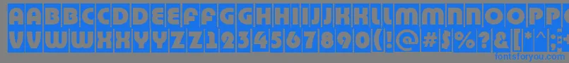 BighaustitulcmRegular Font – Blue Fonts on Gray Background