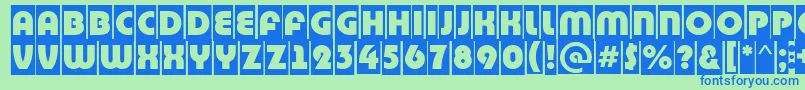 BighaustitulcmRegular Font – Blue Fonts on Green Background