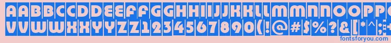 BighaustitulcmRegular Font – Blue Fonts on Pink Background