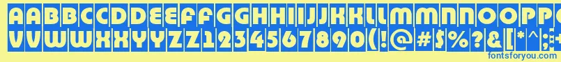 BighaustitulcmRegular Font – Blue Fonts on Yellow Background