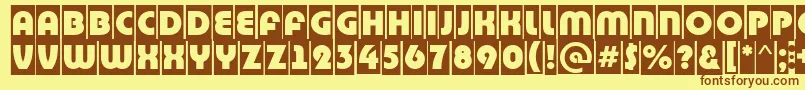 BighaustitulcmRegular Font – Brown Fonts on Yellow Background