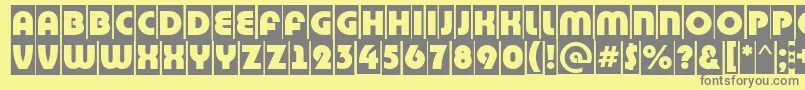 BighaustitulcmRegular-Schriftart – Graue Schriften auf gelbem Hintergrund
