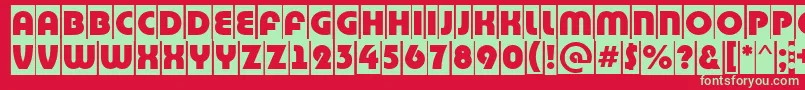 BighaustitulcmRegular Font – Green Fonts on Red Background
