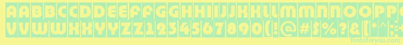 BighaustitulcmRegular Font – Green Fonts on Yellow Background