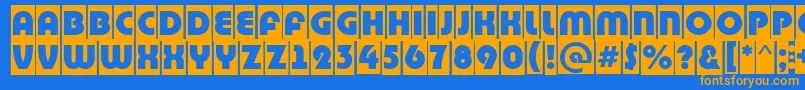 BighaustitulcmRegular Font – Orange Fonts on Blue Background