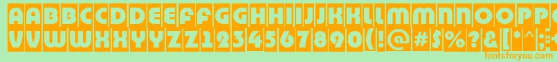 BighaustitulcmRegular Font – Orange Fonts on Green Background