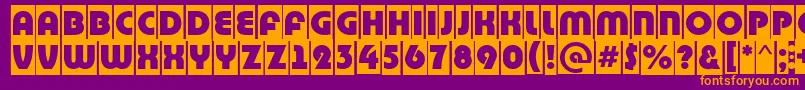 BighaustitulcmRegular-Schriftart – Orangefarbene Schriften auf violettem Hintergrund