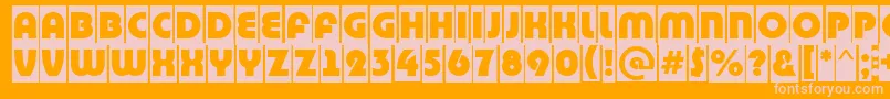 BighaustitulcmRegular Font – Pink Fonts on Orange Background