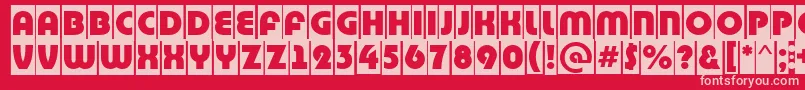 フォントBighaustitulcmRegular – 赤い背景にピンクのフォント