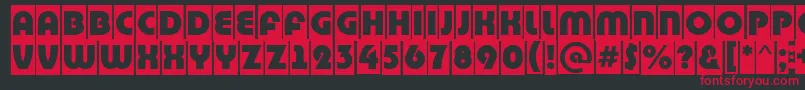フォントBighaustitulcmRegular – 黒い背景に赤い文字