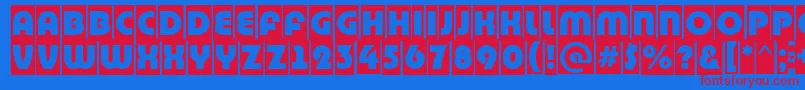 BighaustitulcmRegular Font – Red Fonts on Blue Background
