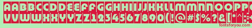 BighaustitulcmRegular Font – Red Fonts on Green Background