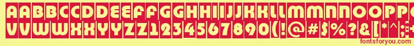 BighaustitulcmRegular Font – Red Fonts on Yellow Background