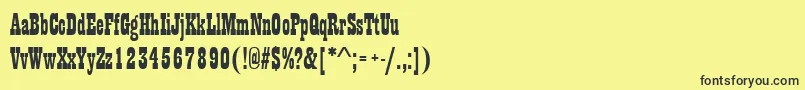 Playbill Font – Black Fonts on Yellow Background