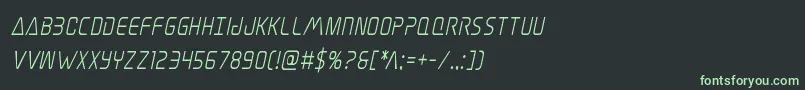 Шрифт Elitedangersemiboldcondital – зелёные шрифты на чёрном фоне