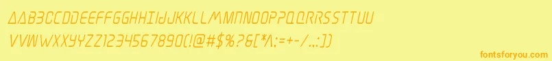 Elitedangersemiboldcondital Font – Orange Fonts on Yellow Background