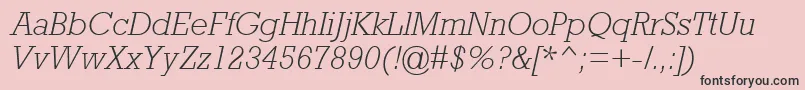 AstuteLightSsiLightItalic Font – Black Fonts on Pink Background