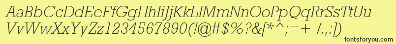 AstuteLightSsiLightItalic Font – Black Fonts on Yellow Background