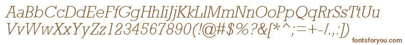 AstuteLightSsiLightItalic Font – Brown Fonts on White Background