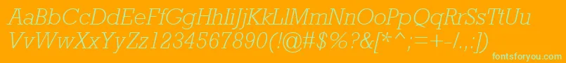 AstuteLightSsiLightItalic Font – Green Fonts on Orange Background