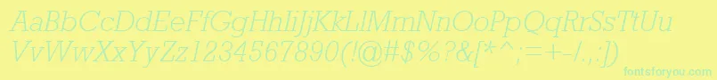 AstuteLightSsiLightItalic Font – Green Fonts on Yellow Background