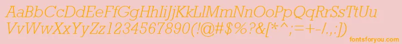 AstuteLightSsiLightItalic Font – Orange Fonts on Pink Background