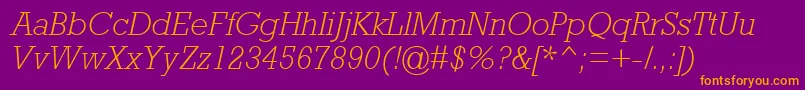 AstuteLightSsiLightItalic Font – Orange Fonts on Purple Background