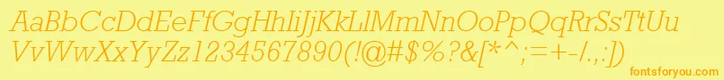 AstuteLightSsiLightItalic Font – Orange Fonts on Yellow Background