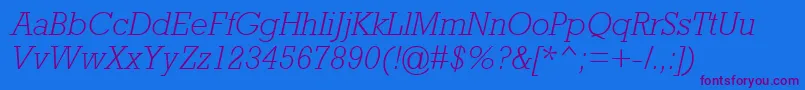 AstuteLightSsiLightItalic Font – Purple Fonts on Blue Background