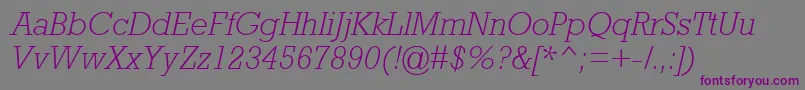 AstuteLightSsiLightItalic Font – Purple Fonts on Gray Background