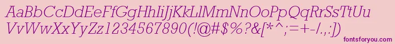 AstuteLightSsiLightItalic Font – Purple Fonts on Pink Background