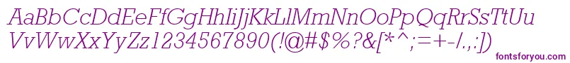 AstuteLightSsiLightItalic Font – Purple Fonts on White Background