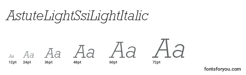 Размеры шрифта AstuteLightSsiLightItalic