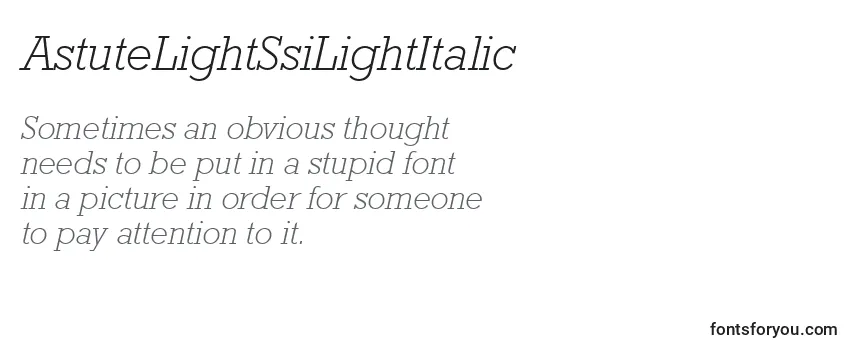 AstuteLightSsiLightItalic Font