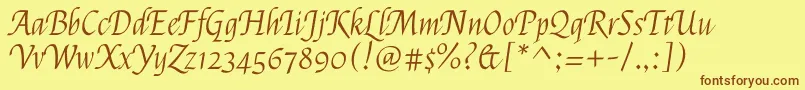 FelipaRegular-Schriftart – Braune Schriften auf gelbem Hintergrund