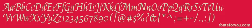 フォントFelipaRegular – 赤い背景に緑の文字