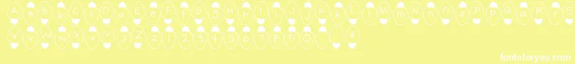 LmsChristmasLights Font – White Fonts on Yellow Background