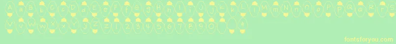 LmsChristmasLights Font – Yellow Fonts on Green Background