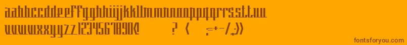 フォントSkewIt – オレンジの背景に茶色のフォント